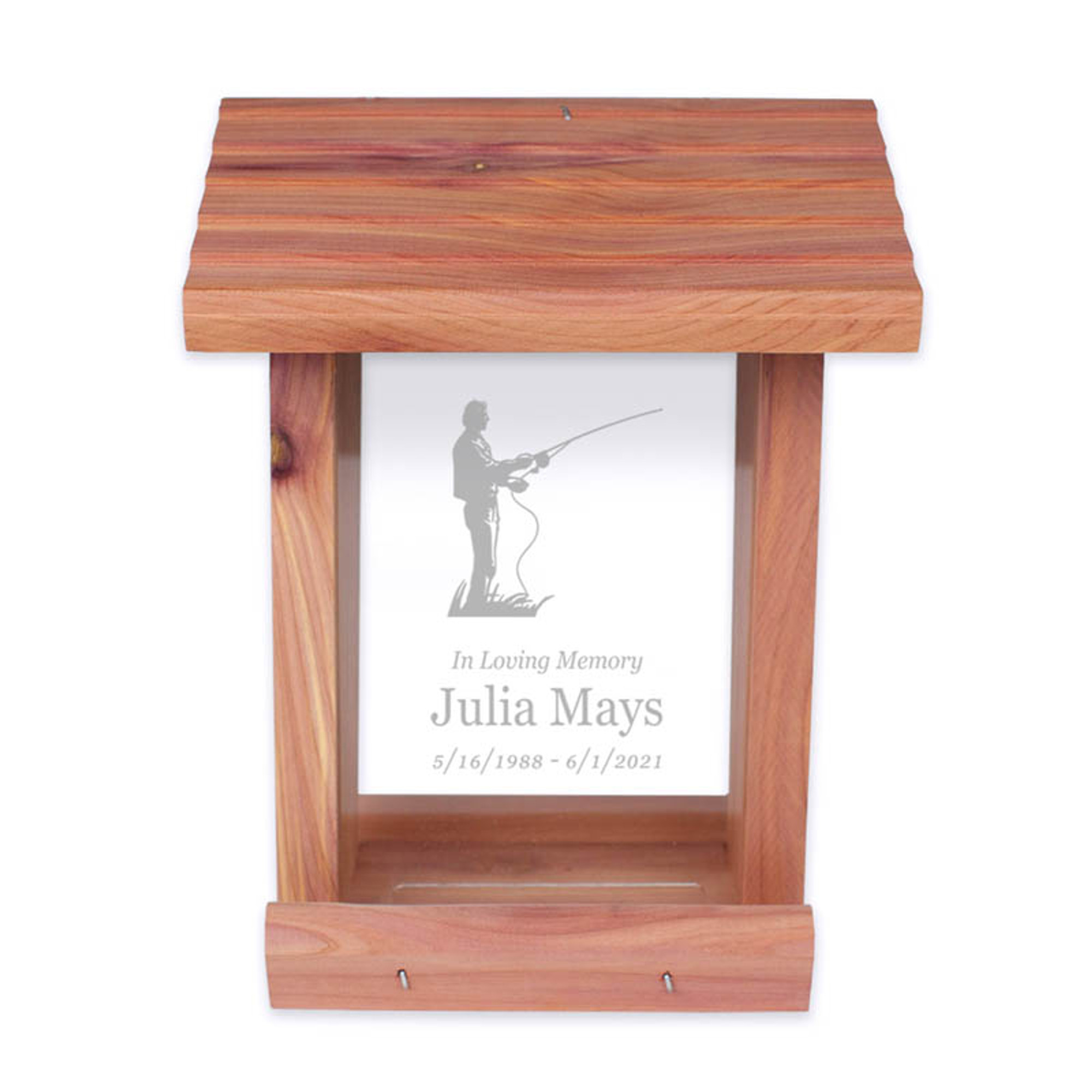 Fisherman Bird Feeder Memorial - Urns Northwest