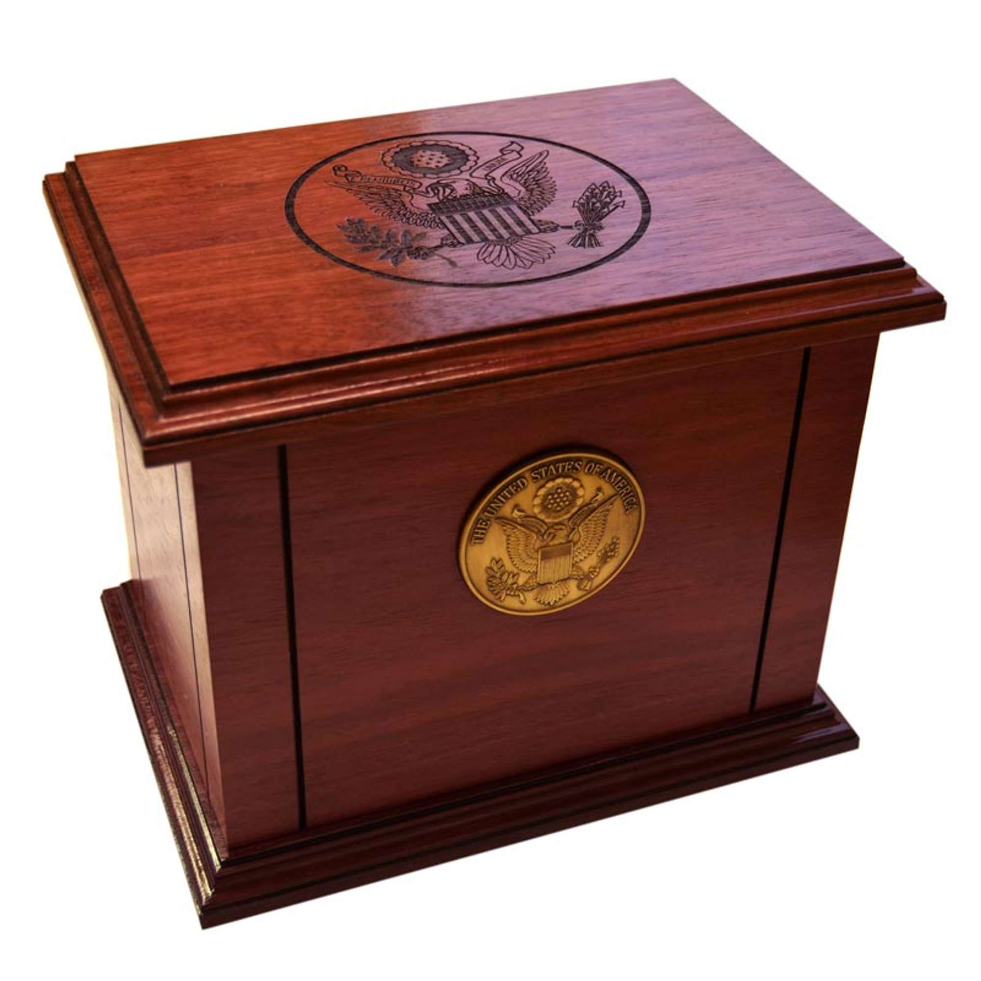 Patriot Military Cremation Urn with Great Seal & Medallion - Urns