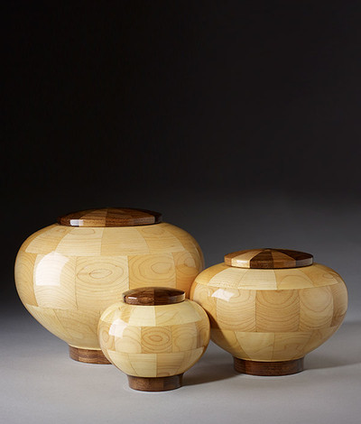 Hand Turned Rounded Maple Cremation Urn