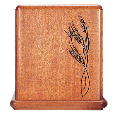 Wheat Mahogany Cremation Urn