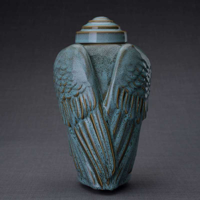 Angel Wings Sculpture Ceramic Cremation Urn