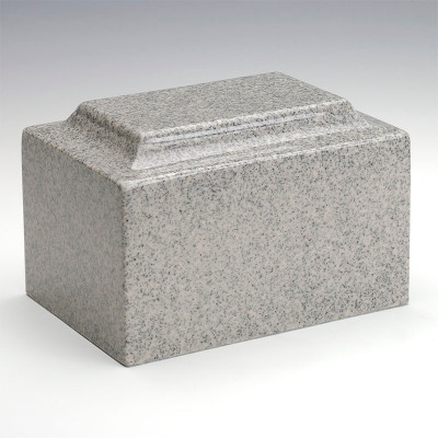 Classic Cultured Granite Urn in Mist Gray