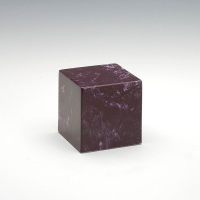 Small Cube Cultured Marble Urn in Merlot