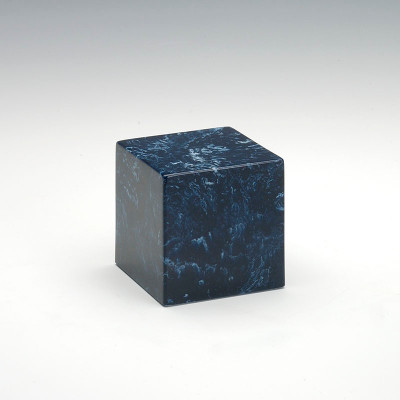 Small Cube Cultured Marble Urn in Navy