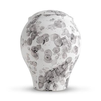Classic Marbled White Cremation Urn front view
