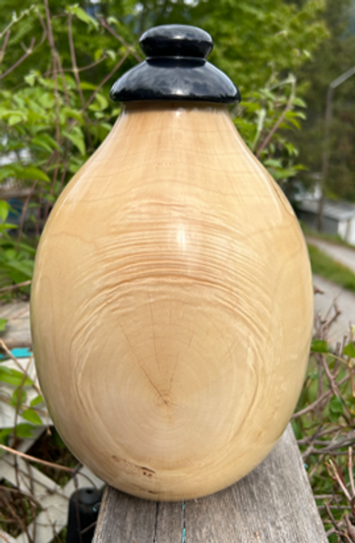 Salvaged Maple Wood Turned Urn