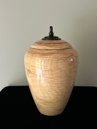 Sunrise Figured Maple Turned Urn