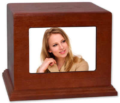 Photo Display Cremation Urn Landscape Frame
Pictured in Cherry Wood