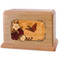 Butterfly & Flowers Wooden Companion Urn - Oak Wood