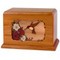 Hummingbird & Flowers Wooden Companion Urn - Mahogany Wood