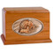 Mahogany Wood Companion Cremation Urn - Forever Love Horses 