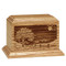 Oak Road Home laser engraved cremation urn. (Shown in the keepsake available on our site.)