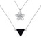 Floral Cremation Urn Necklace and Lava Rock Triangle Bead