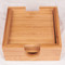 Set of Four Large Bamboo Coasters with Matching Holder