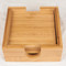 Includes matching bamboo wood coaster holder