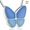 Butterfly Cremation Urn Necklace in Blue - Pendant