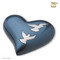 Divine Metal Cremation Urn with Flying Doves - Heart Keepsake