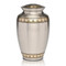 Hearts Brass Cremation Urn with Brushed Pewter Finish