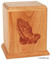 Laser Carved Praying Hands Cremation Urn - Cherry