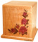 Cherry Wood Urn with Roses Inlay