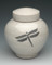 Dragonfly Raku Urn | White Crackle