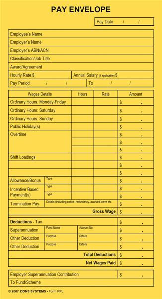 PAY ENVELOPES PRINTED (PACK OF 50)