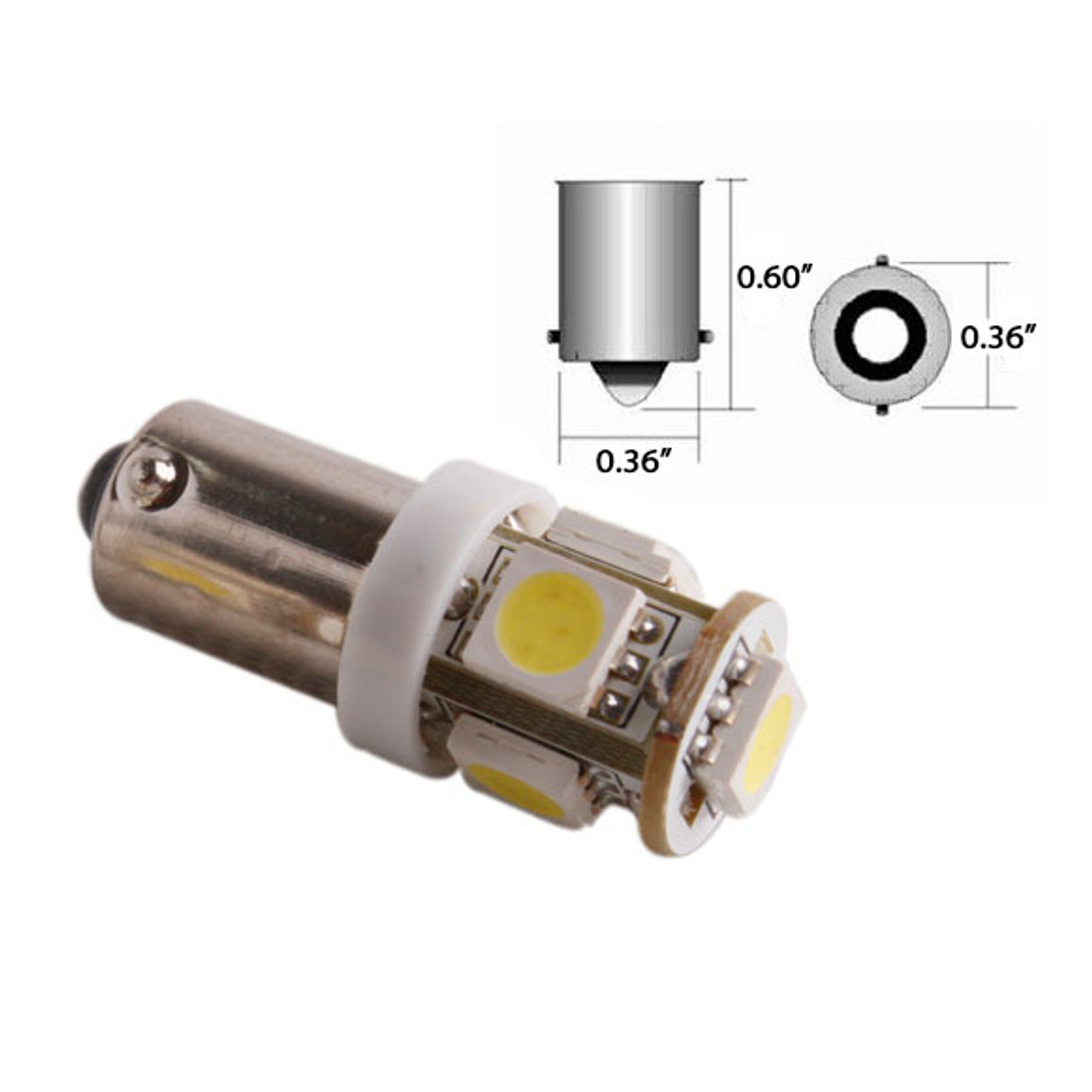 BA9s LED Landscape Light Bulb - 1 LED - BA9s Retrofit - 4 Lumens - Amber  120 Degree 120VAC - 20 Pack