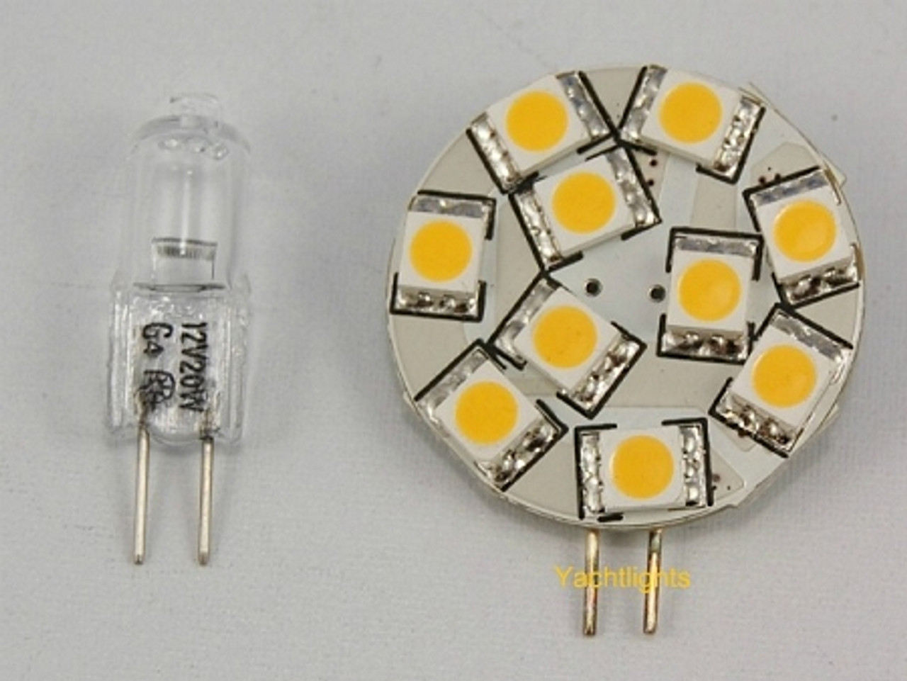 9-LED bulb G4 rear connection Ø 28mm 12/24V 1,6W 2700K Warm White