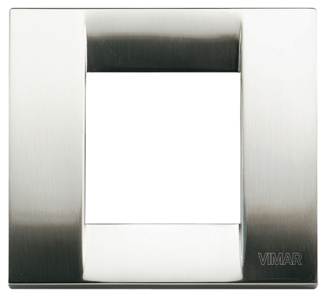 VIMAR Plana Abdeckplatte, 4 Module, Technopolymer, Reflex Matt Nickel – Für Schalter & Steckdosen