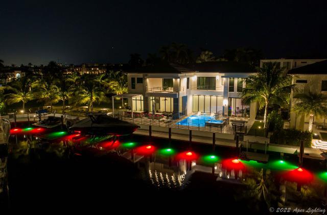 Another view of Deerfield Beach Home with Lumitec Kraken Underwater Lights