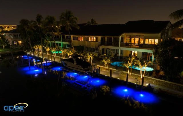 Delray Beach Condo with Kraken Underwater Lights and Scallop Pathway Lights