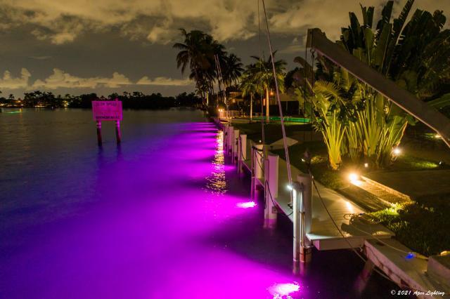 10 Lumitec Kraken Underwater Lights in Lighthouse Point by the inlet