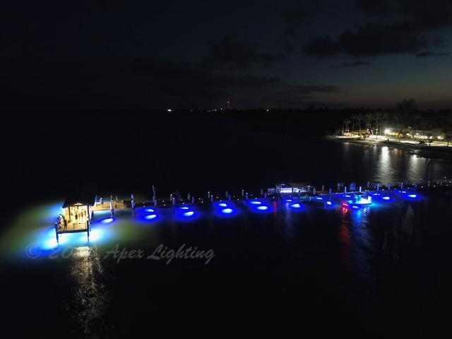 Cheeca Lodge Resort with BluefinLED Underwater Lights and Pagoda Lights on the pilings