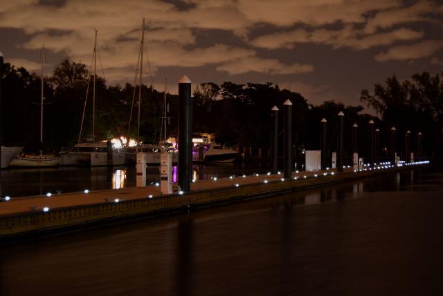 Solar Dock Lights at Lauderdale Marine Center in Fort Lauderdale