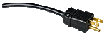 Standard three-prong power plug for the Deep Glow underwater lighting system.