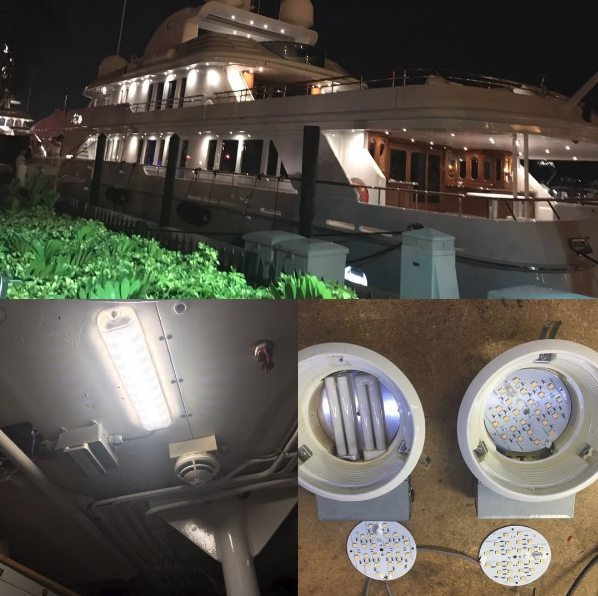 165' Yacht Halogen/Florescent to LED Retrofit