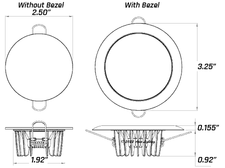 Mirage Midnight Edition - Flush Mount Down Light Lumitec