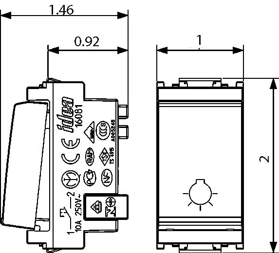 Light switch - LINEA - VIMAR - push-button / rotating / recessed