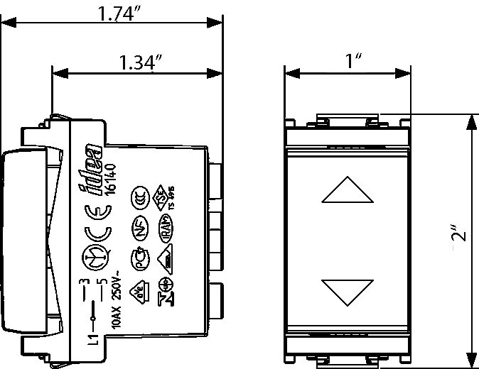 Vimar Idea 3-Position Switch with Directional Arrows