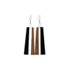 Black Color Block Wood Earring