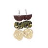 Olive Leopard Knot Earring