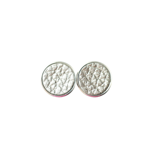 Champagne Leather Stud Earring