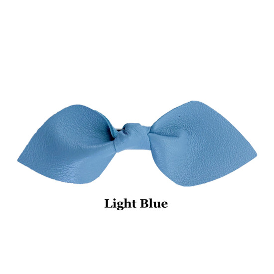 School Color  Leather Bow Clip