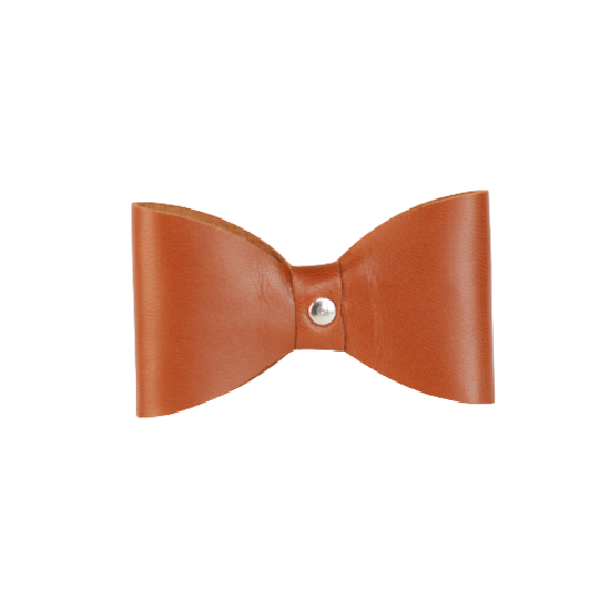 Tan Leather Bow Tie