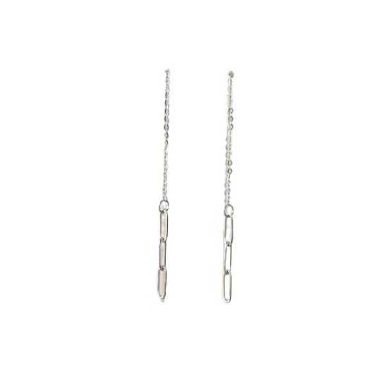 Paperclip Chain Threader Earring