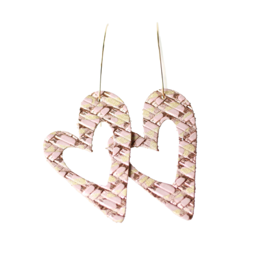 Pink & Gold Lux Heart Hoop