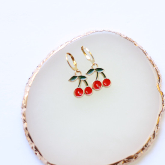 Cherry Earrings- Eliana's Designs