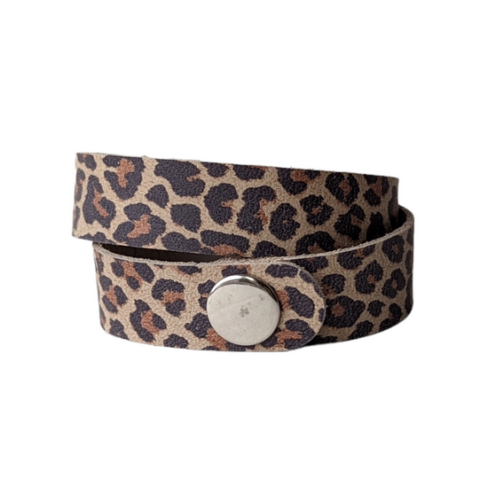 Leopard Leather Wrap Bracelet