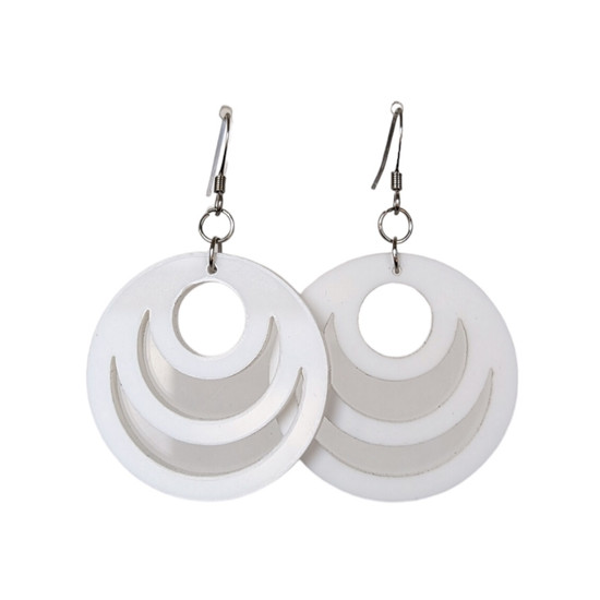 White Lunar Hoop Earring