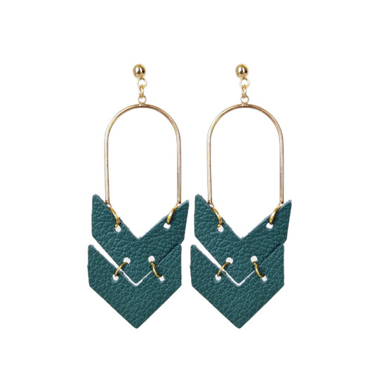 Jade Green Divine Chevron | Gold